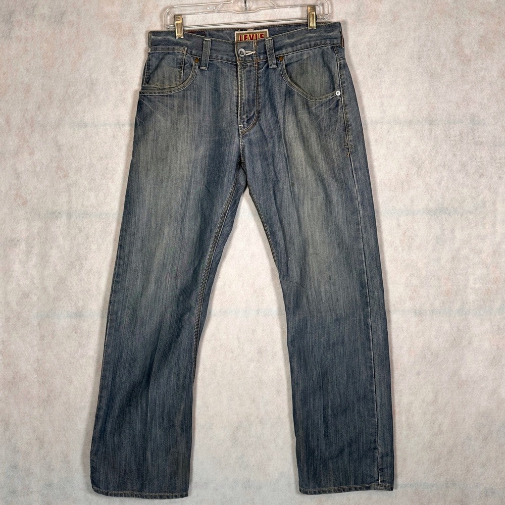 Levi's Jeans Mens 32x30 514 Straight Leg Blue Good Flap Pocket Lightning Y2K